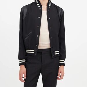Saint Laurent Teddy Light Weight Varsity Jacket Black Size 48 US 38 Sz M YSL
